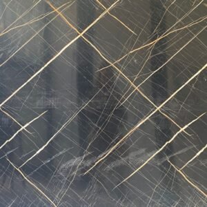 BY-10-Siyah (Beyaz Gold Çizgili) Duvar Paneli