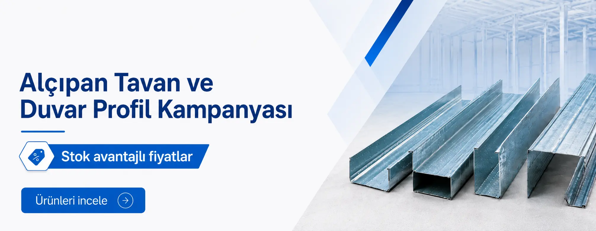 Alçıpan tavan ve duvar profil kampanyası